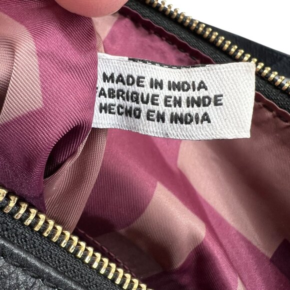 Kooba Everette Black Leather Tote Bag With Gold Hardware - Picture 9 of 12